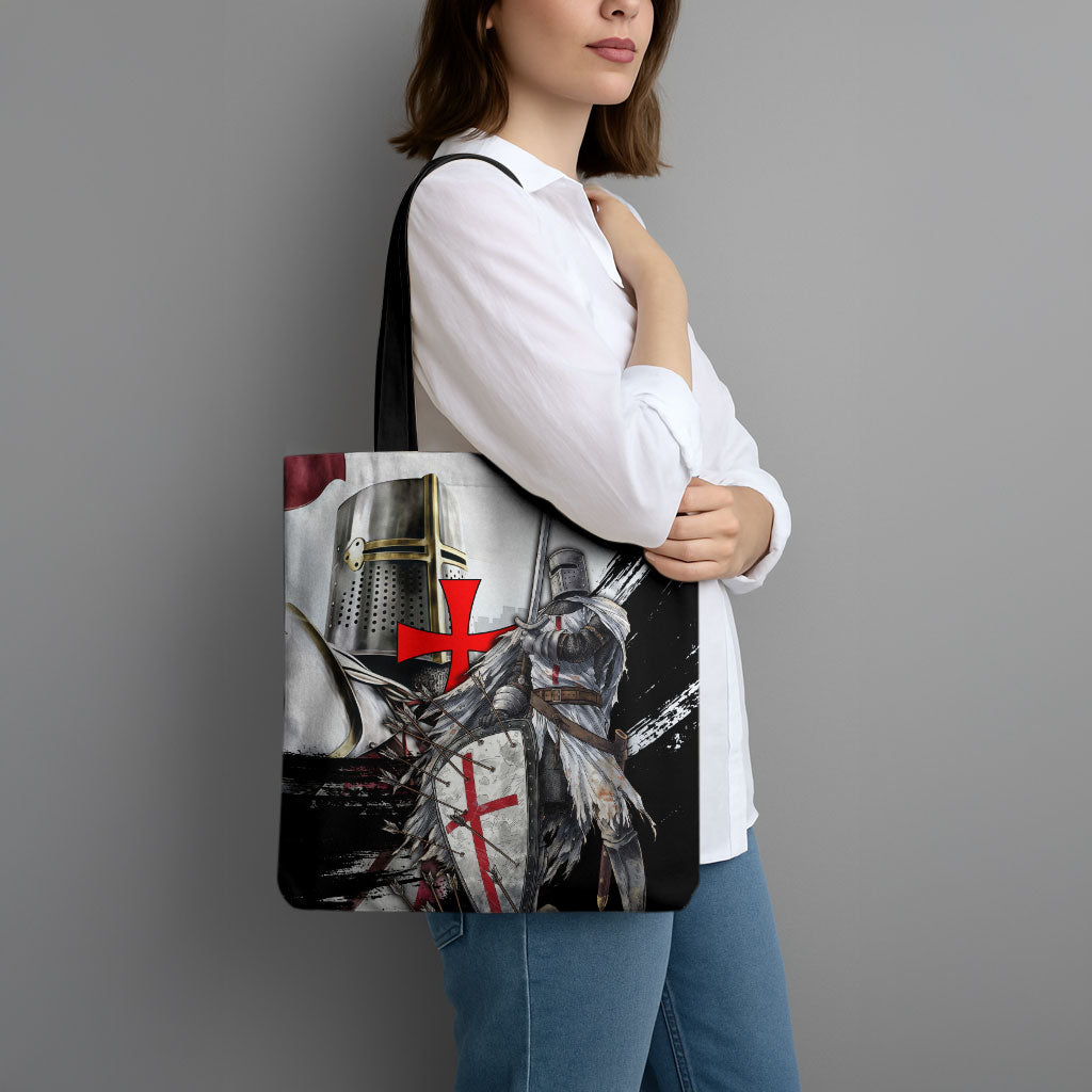 Knights Templar Crusader Tote Bag Medieval Armor Red Cross Shield