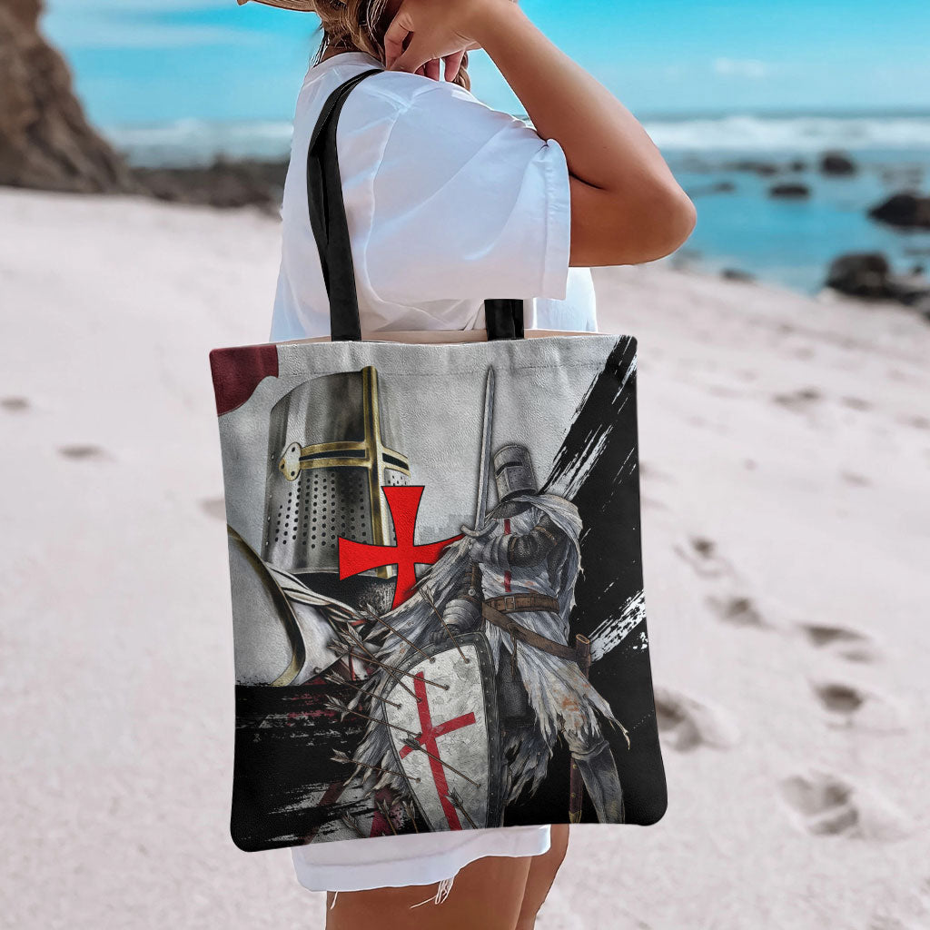 Knights Templar Crusader Tote Bag Medieval Armor Red Cross Shield