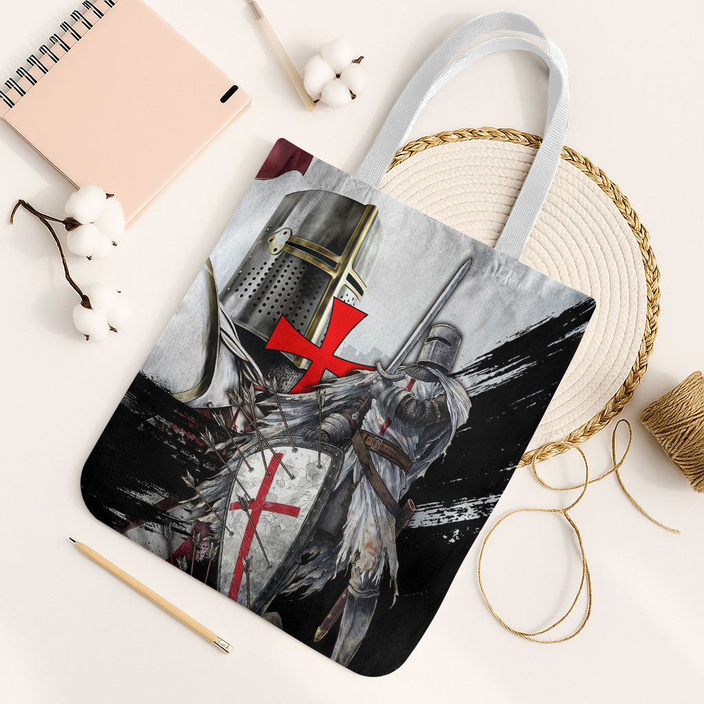 Knights Templar Crusader Tote Bag Medieval Armor Red Cross Shield
