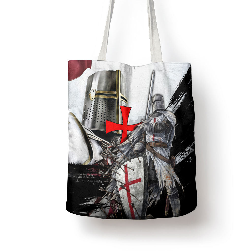 Knights Templar Crusader Tote Bag Medieval Armor Red Cross Shield