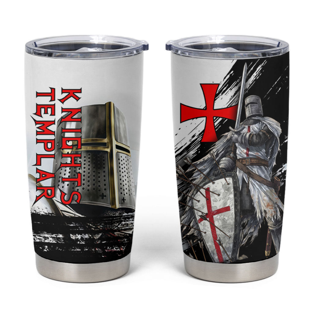 Knights Templar Crusader Tumbler Cup Medieval Armor Red Cross Shield