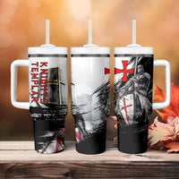 Knights Templar Crusader Tumbler With Handle Medieval Armor Red Cross Shield