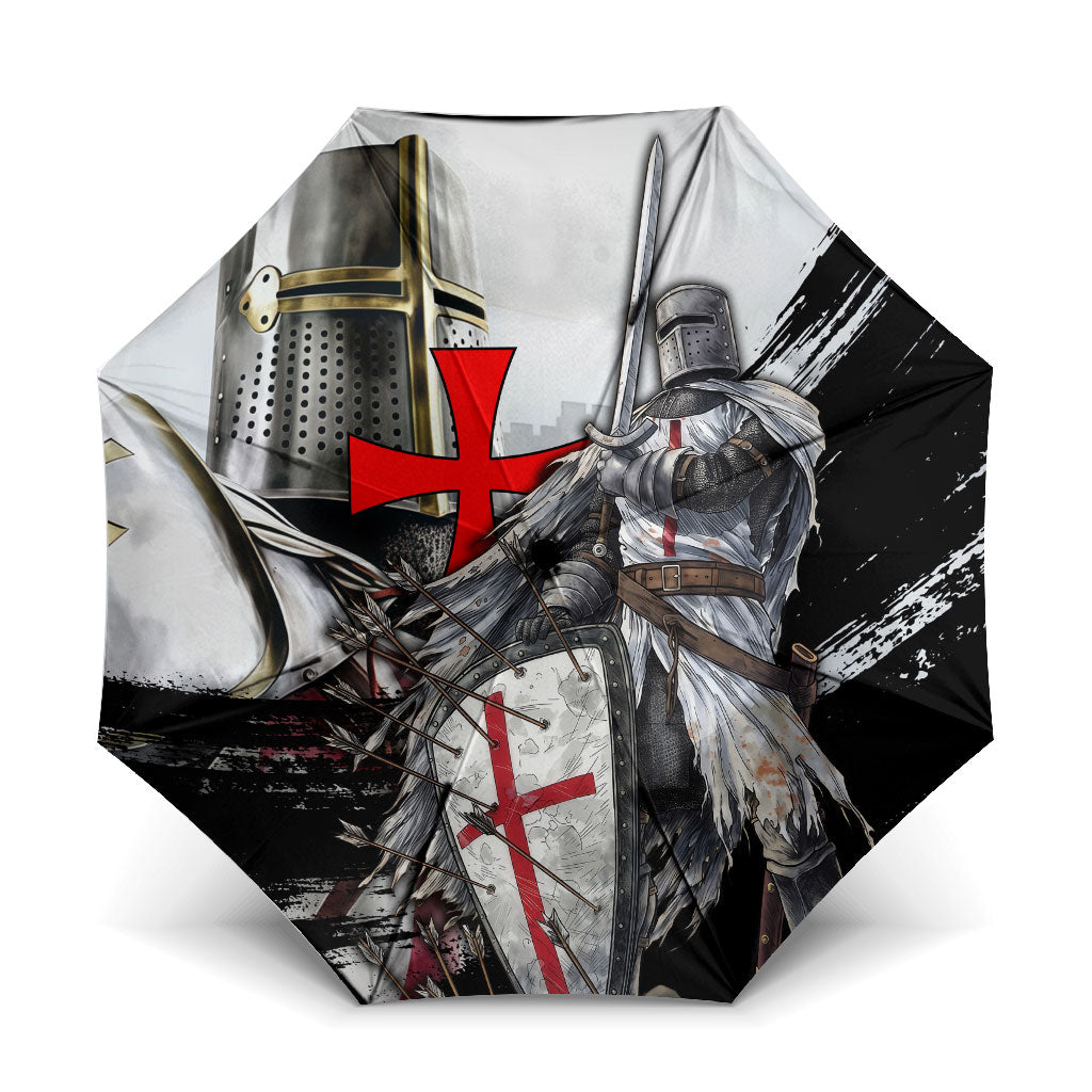 Knights Templar Crusader Umbrella Medieval Armor Red Cross Shield