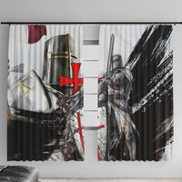 Knights Templar Crusader Window Curtain Medieval Armor Red Cross Shield
