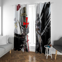 Knights Templar Crusader Window Curtain Medieval Armor Red Cross Shield