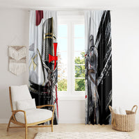 Knights Templar Crusader Window Curtain Medieval Armor Red Cross Shield