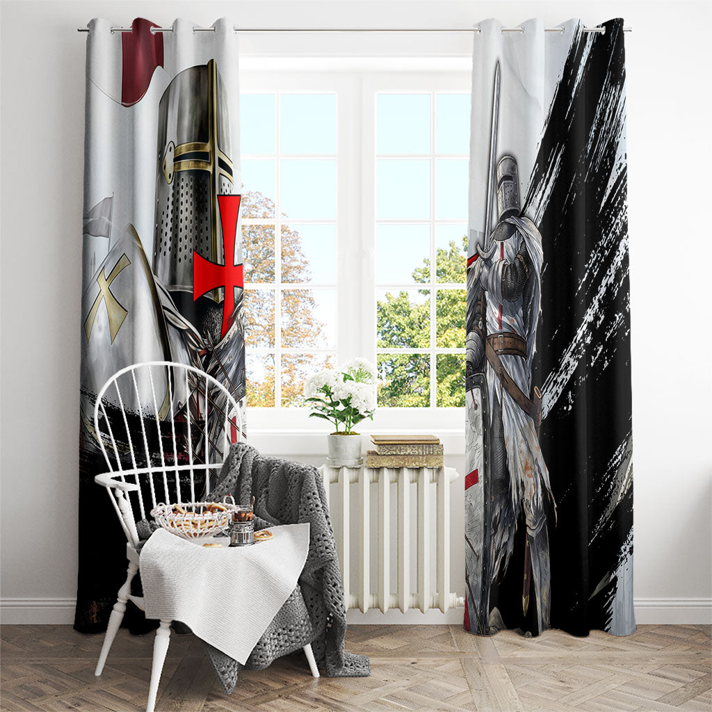 Knights Templar Crusader Window Curtain Medieval Armor Red Cross Shield