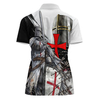 Knights Templar Crusader Women Polo Shirt Medieval Armor Red Cross Shield