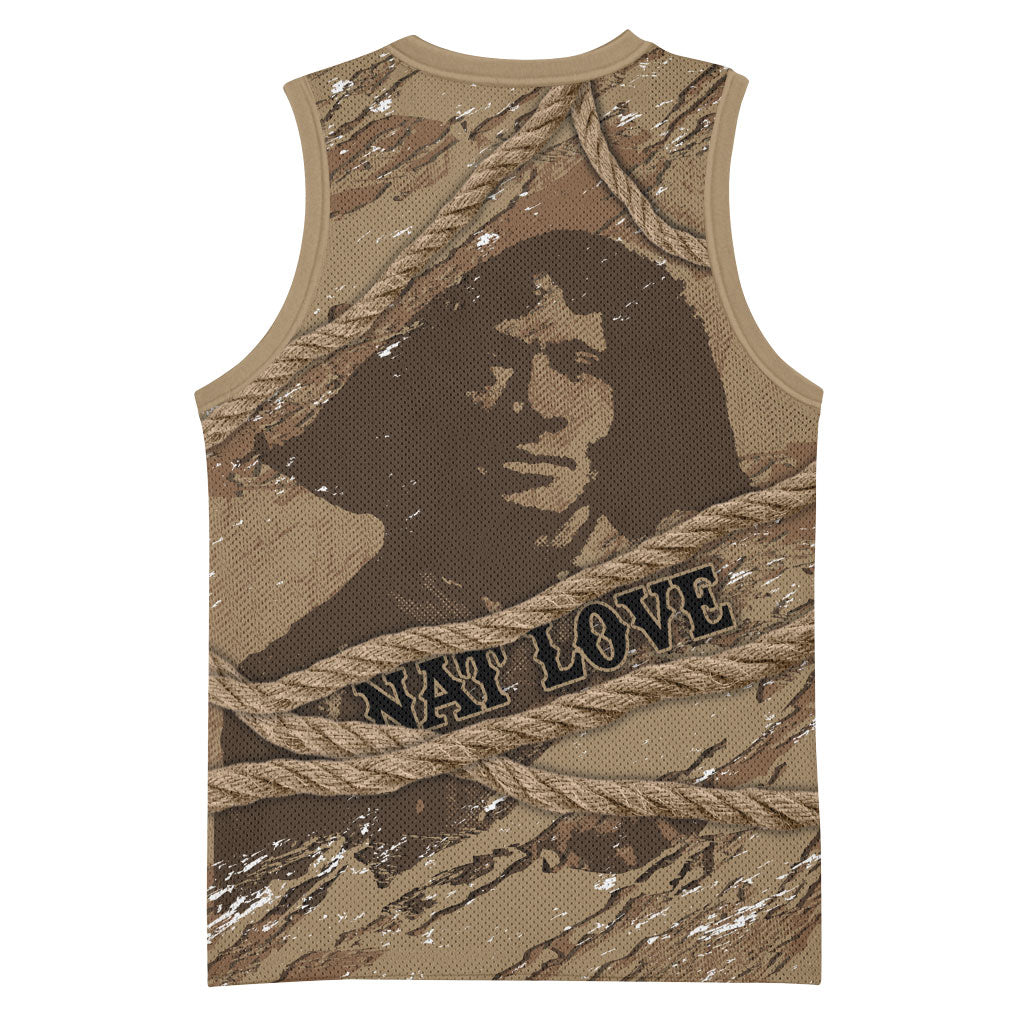 Black Cowboy Nat Love Basketball Jersey Vintage Western Portrait Lasso