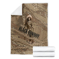 Black Cowboy Nat Love Blanket Vintage Western Portrait Lasso