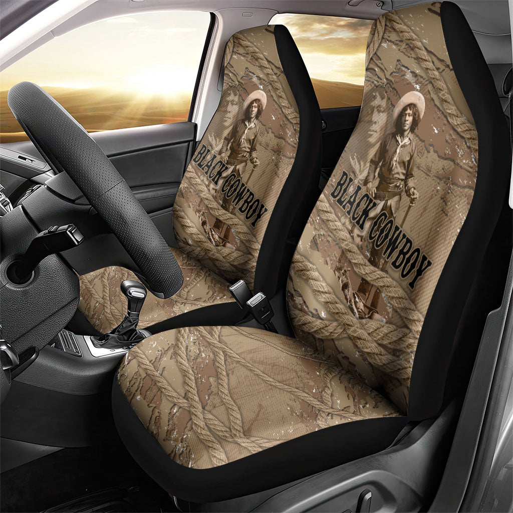Black Cowboy Nat Love Car Seat Cover Vintage Western Portrait Lasso