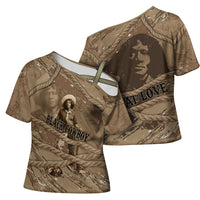Black Cowboy Nat Love Cross Shoulder Shirt Vintage Western Portrait Lasso