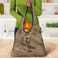Black Cowboy Nat Love Grocery Bag Vintage Western Portrait Lasso