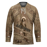Black Cowboy Nat Love Hockey Jersey Vintage Western Portrait Lasso
