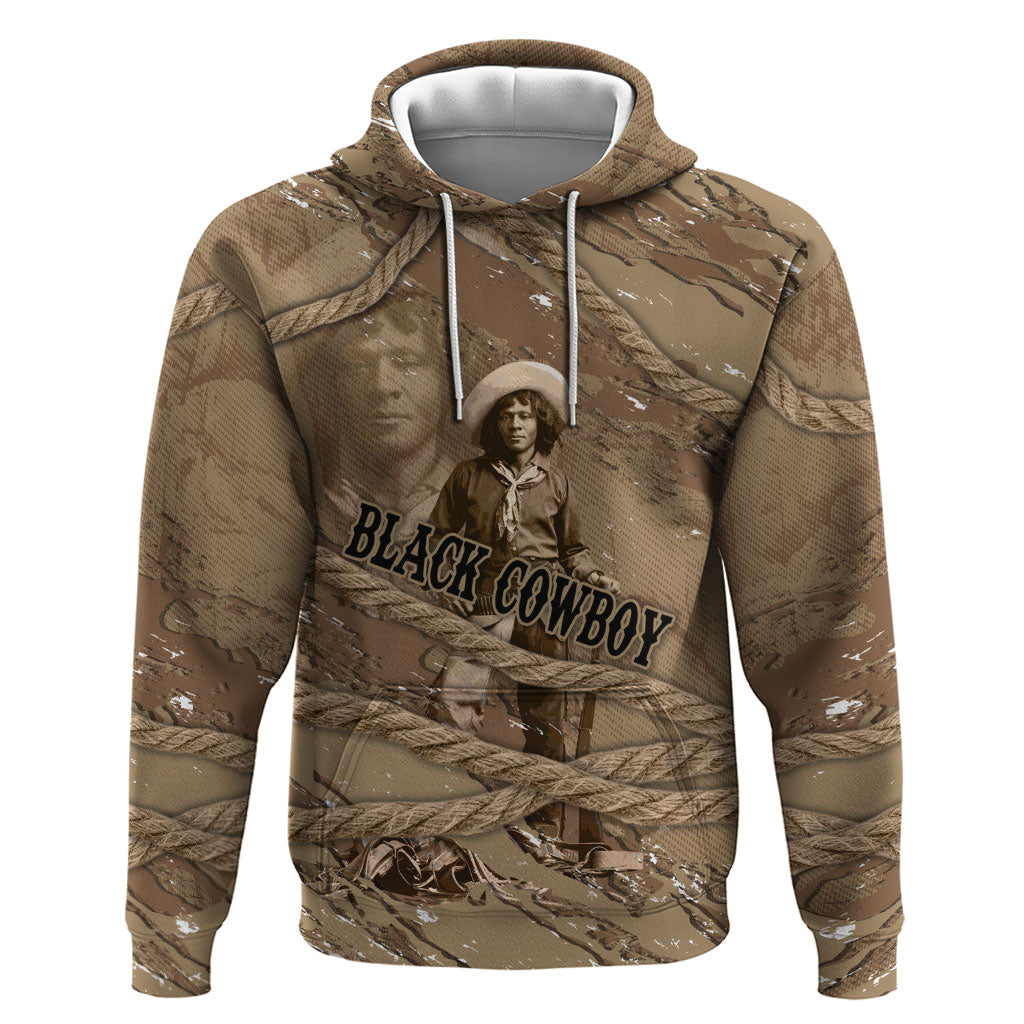 Black Cowboy Nat Love Hoodie Vintage Western Portrait Lasso