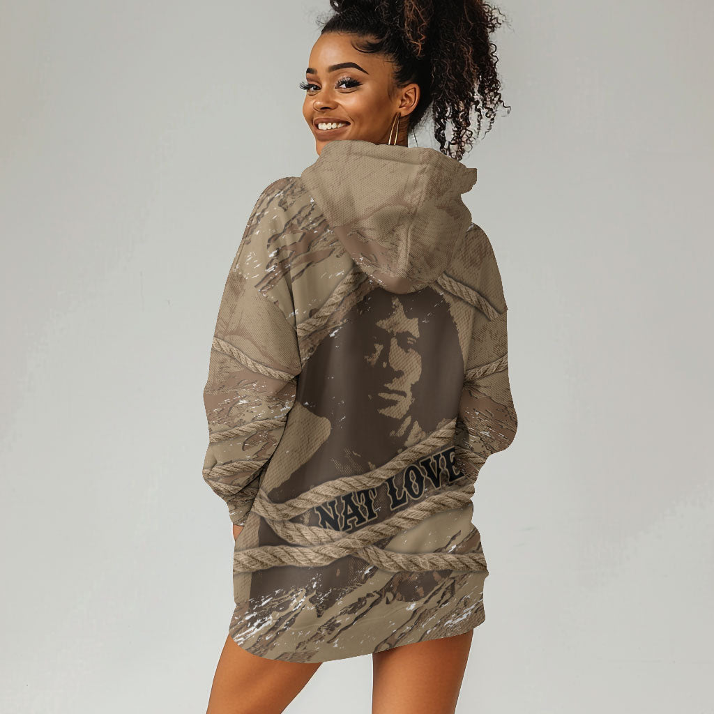 Black Cowboy Nat Love Hoodie Dress Vintage Western Portrait Lasso
