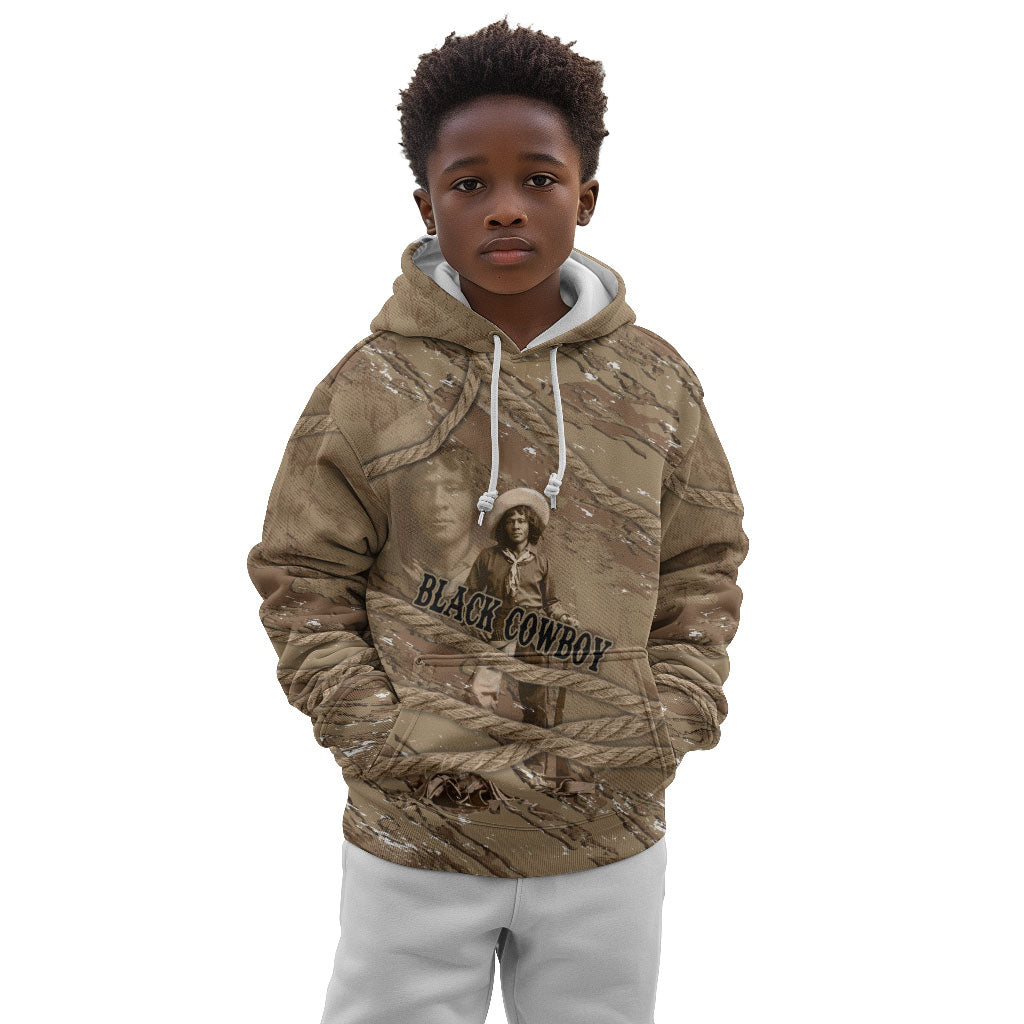 Black Cowboy Nat Love Kid Hoodie Vintage Western Portrait Lasso
