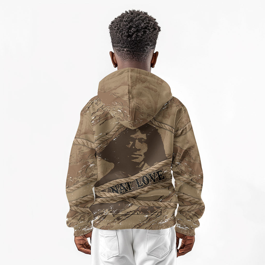 Black Cowboy Nat Love Kid Hoodie Vintage Western Portrait Lasso