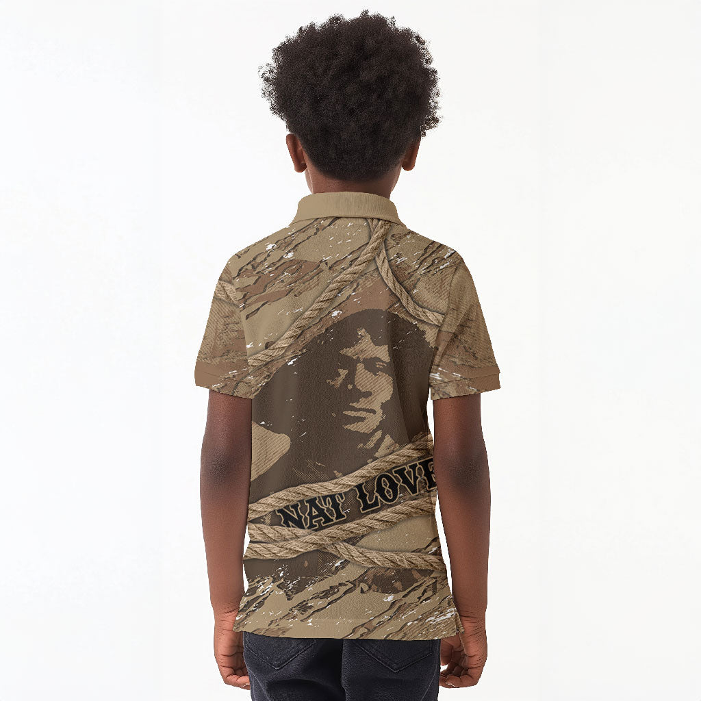 Black Cowboy Nat Love Kid Polo Shirt Vintage Western Portrait Lasso