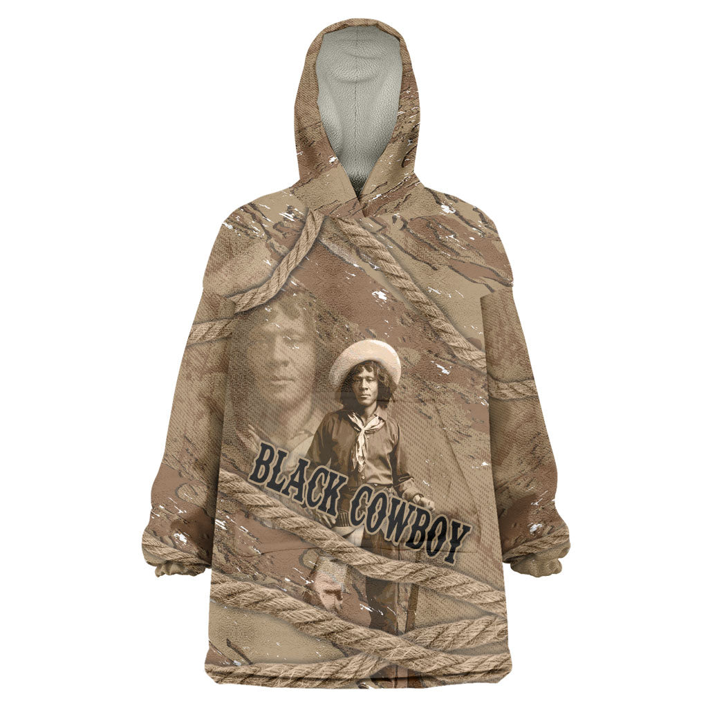 Black Cowboy Nat Love Kid Wearable Blanket Hoodie Vintage Western Portrait Lasso
