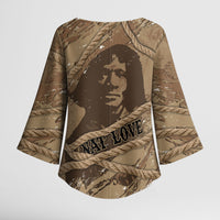 Black Cowboy Nat Love Kimono Sleeve Blouse Vintage Western Portrait Lasso