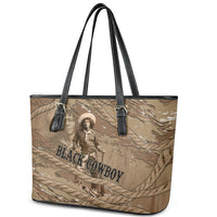 Black Cowboy Nat Love Leather Tote Bag Vintage Western Portrait Lasso