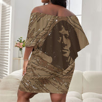 Black Cowboy Nat Love Off Shoulder Short Dress Vintage Western Portrait Lasso