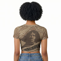 Black Cowboy Nat Love Raglan Cropped T shirt Vintage Western Portrait Lasso