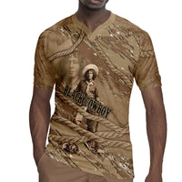 Black Cowboy Nat Love Rugby Jersey Vintage Western Portrait Lasso