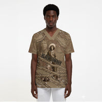 Black Cowboy Nat Love Scrub Top Vintage Western Portrait Lasso