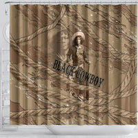 Black Cowboy Nat Love Shower Curtain Vintage Western Portrait Lasso