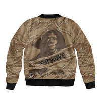 Black Cowboy Nat Love Sleeve Zip Bomber Jacket Vintage Western Portrait Lasso