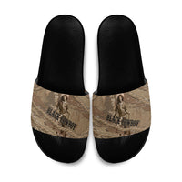 Black Cowboy Nat Love Slide Sandals Vintage Western Portrait Lasso