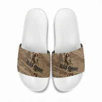 Black Cowboy Nat Love Slide Sandals Vintage Western Portrait Lasso