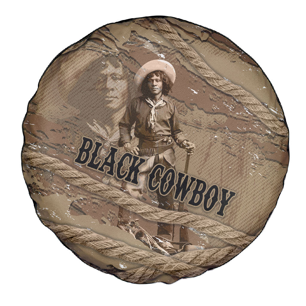 Black Cowboy Nat Love Spare Tire Cover Vintage Western Portrait Lasso