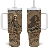 Black Cowboy Nat Love Tumbler With Handle Vintage Western Portrait Lasso
