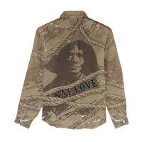 Black Cowboy Nat Love Women Casual Shirt Vintage Western Portrait Lasso