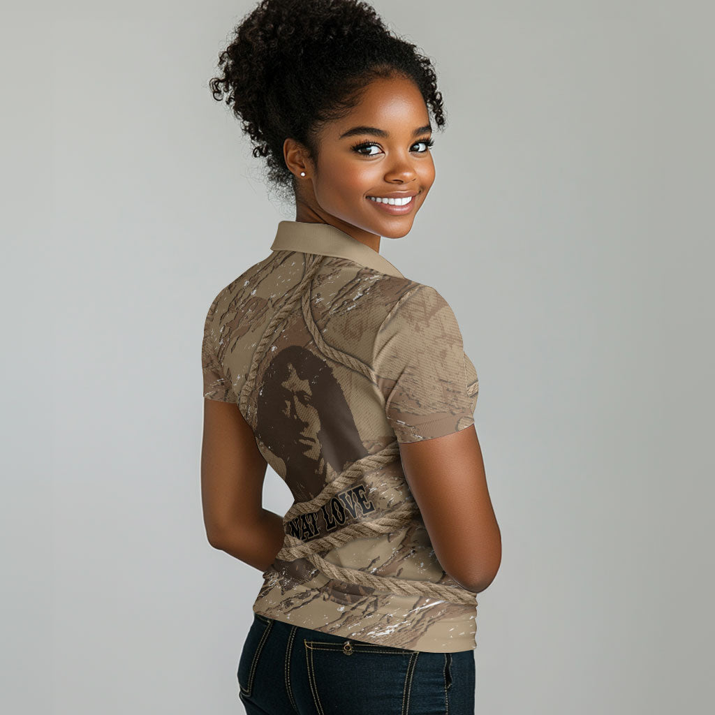 Black Cowboy Nat Love Women Polo Shirt Vintage Western Portrait Lasso