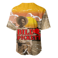 Black Cowboy Bill Pickett Baseball Jersey Retro Sunset Western Design