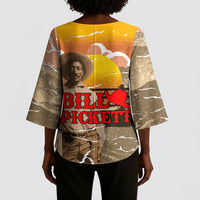 Black Cowboy Bill Pickett Kimono Sleeve Blouse Retro Sunset Western Design