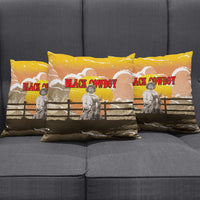Black Cowboy Bill Pickett Pillow Cover Retro Sunset Western Design