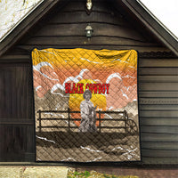 Black Cowboy Bill Pickett Quilt Retro Sunset Western Design