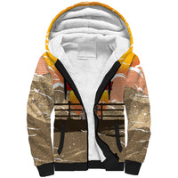 Black Cowboy Bill Pickett Sherpa Hoodie Retro Sunset Western Design