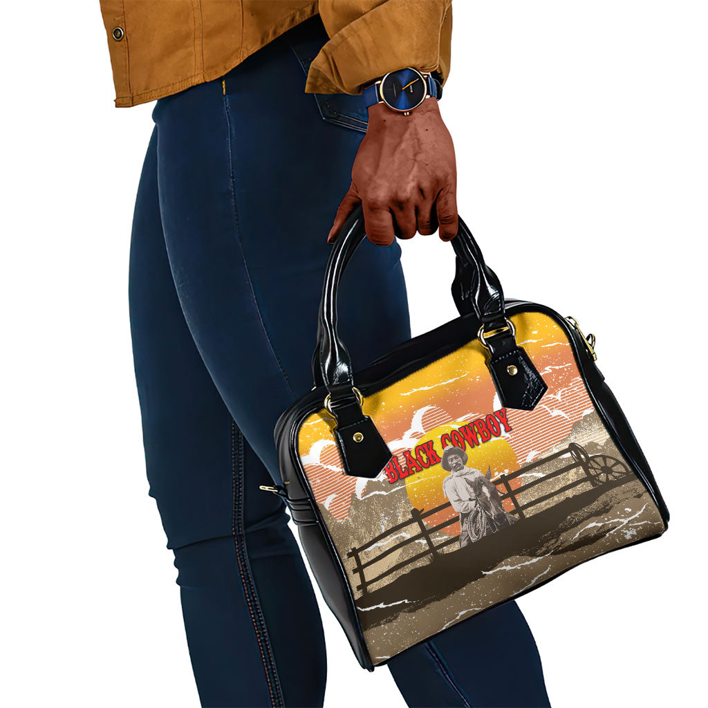 Black Cowboy Bill Pickett Shoulder Handbag Retro Sunset Western Design