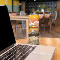 Black Cowboy Bill Pickett Skinny Tumbler Retro Sunset Western Design
