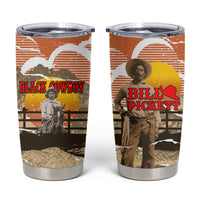 Black Cowboy Bill Pickett Tumbler Cup Retro Sunset Western Design