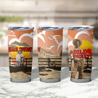 Black Cowboy Bill Pickett Tumbler Cup Retro Sunset Western Design