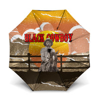 Black Cowboy Bill Pickett Umbrella Retro Sunset Western Design