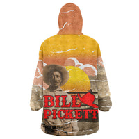 Black Cowboy Bill Pickett Wearable Blanket Hoodie Retro Sunset Western Design