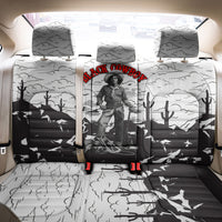 Black Cowboy Nat Love Back Car Seat Cover Comic Style Desert Line Art Red Typography